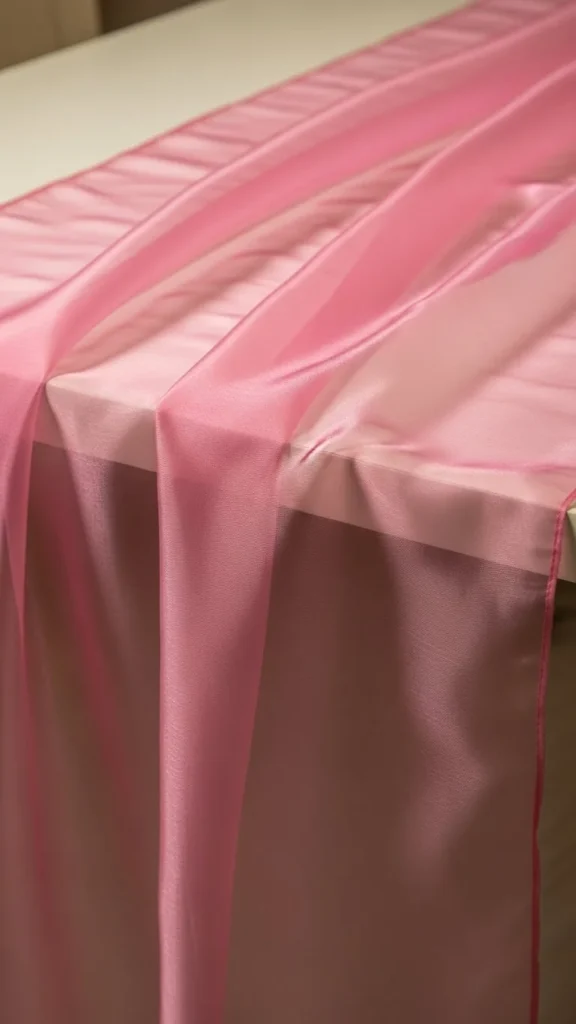 Sheer Pink Organza Runner