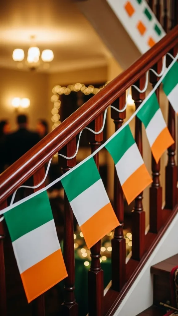 Stair Railing Flag Decor