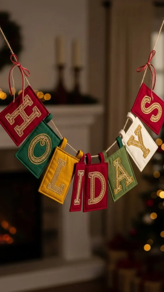 Stitched Christmas Banner Letters