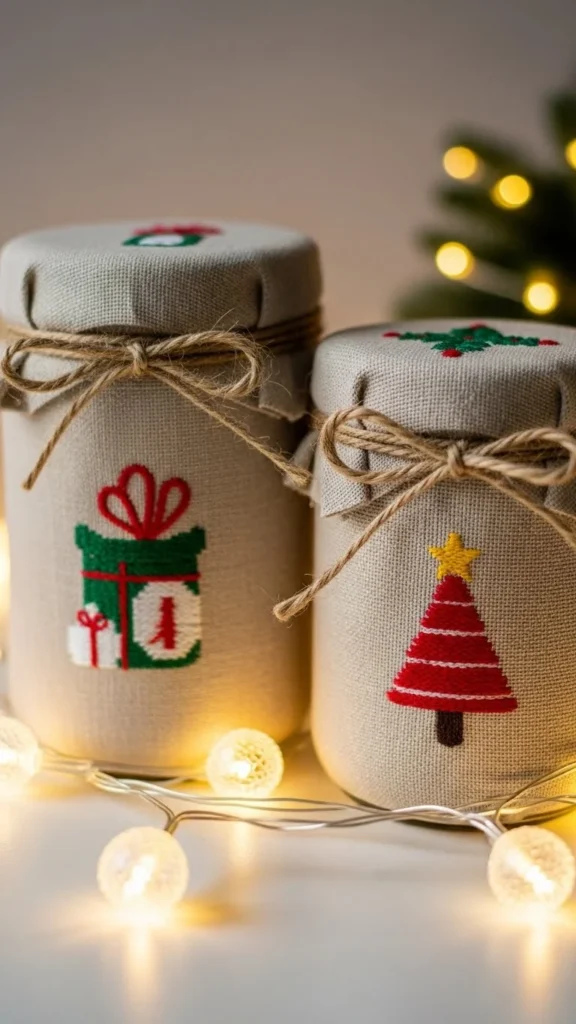 Stitched Mason Jar Covers