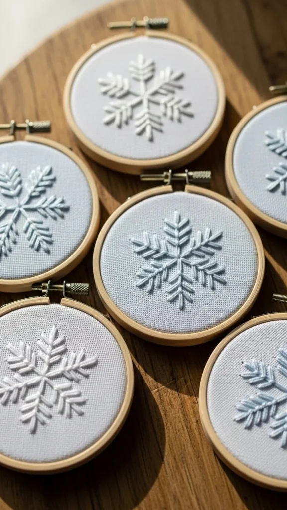 Stitched Snowflake Mini Hoops