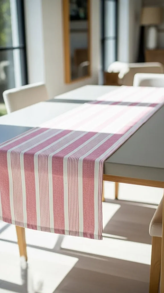 Striped Pink Table Runner