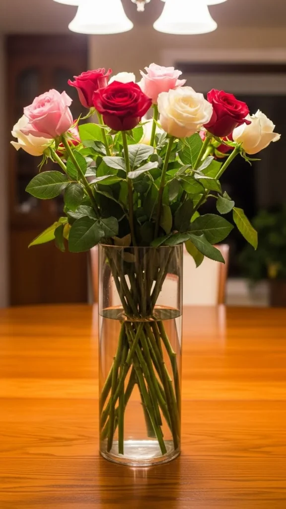 Tall Cylinder Rose Centerpiece