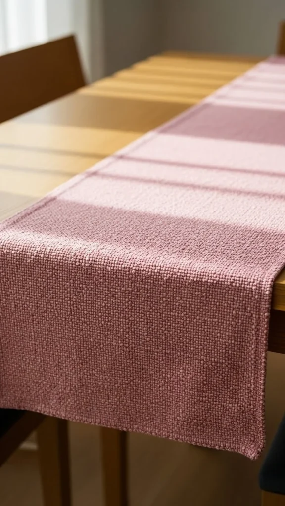 Textured Pink Weave Runner
