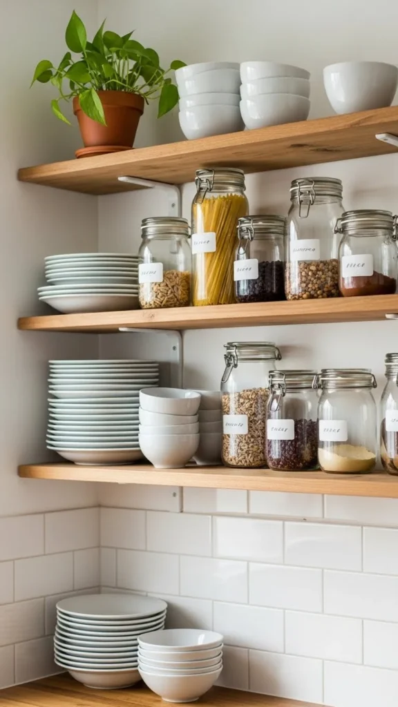 Use Open Shelving to Reduce Visual Weight