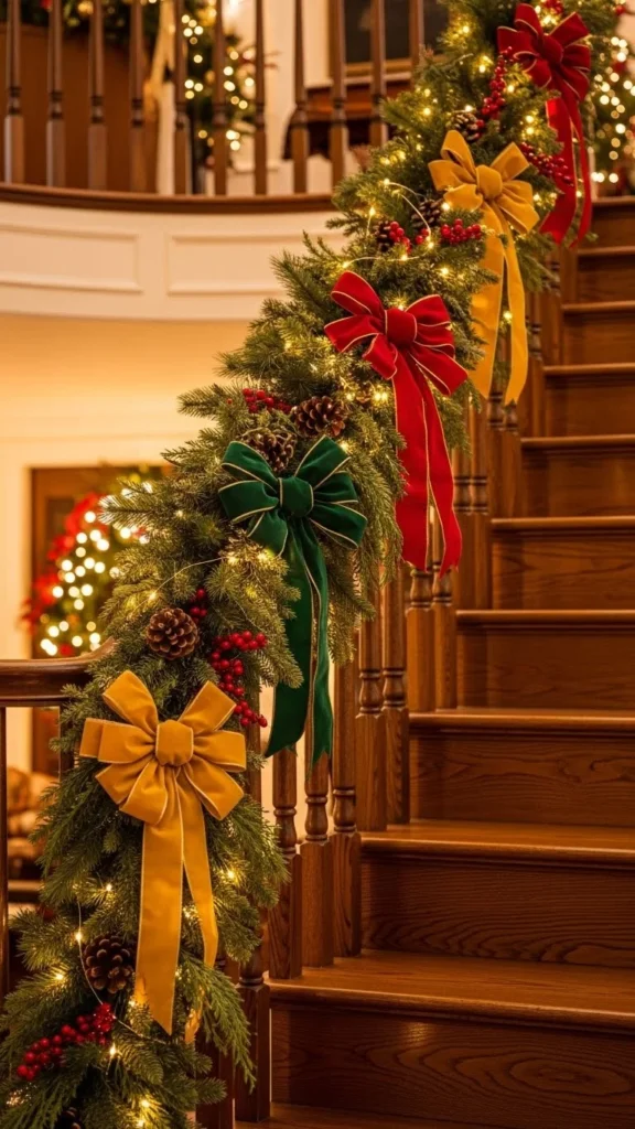 Velvet Bow Garland Accents