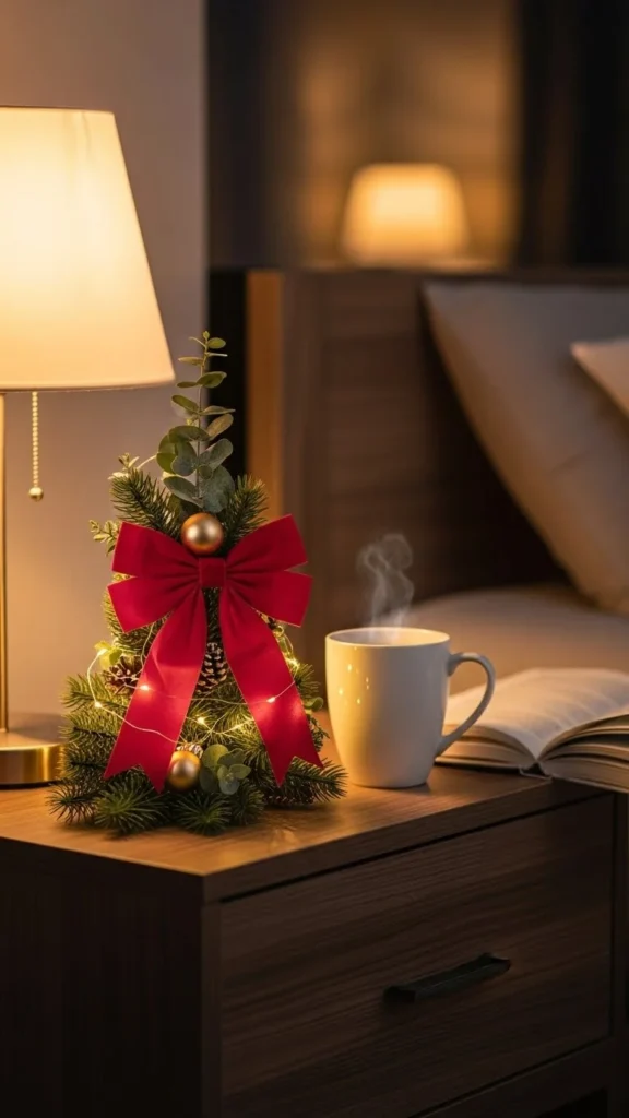 Velvet Bow on Bedroom Nightstands