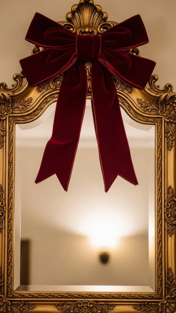 Velvet Bow on a Wall Mirror