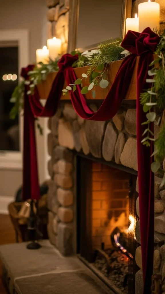 Velvet Fireplace Screen Accent