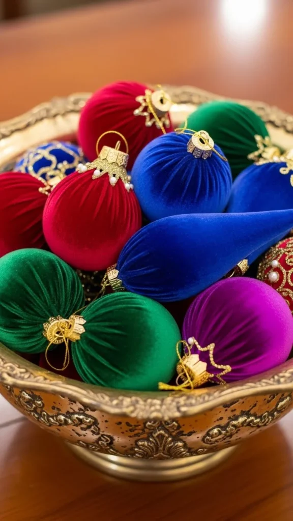 Velvet Ornaments in Mixed Shapes