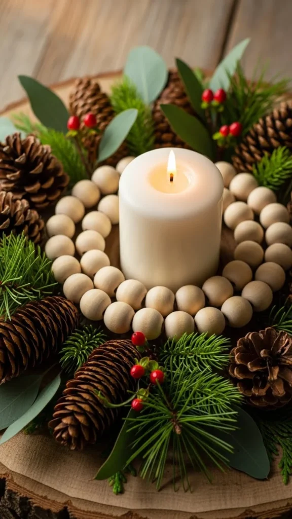 Wood Bead Candle Rings