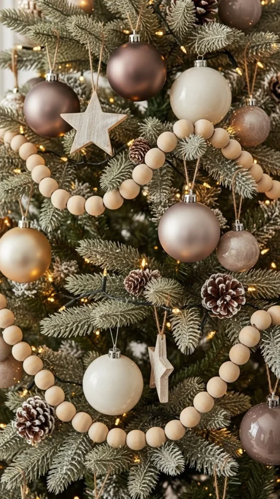 Wood Bead Garland for the Christmas Tree