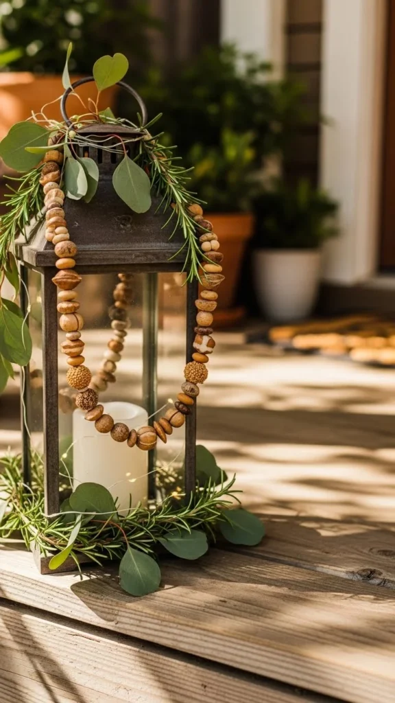 Wood Bead Lantern Accents