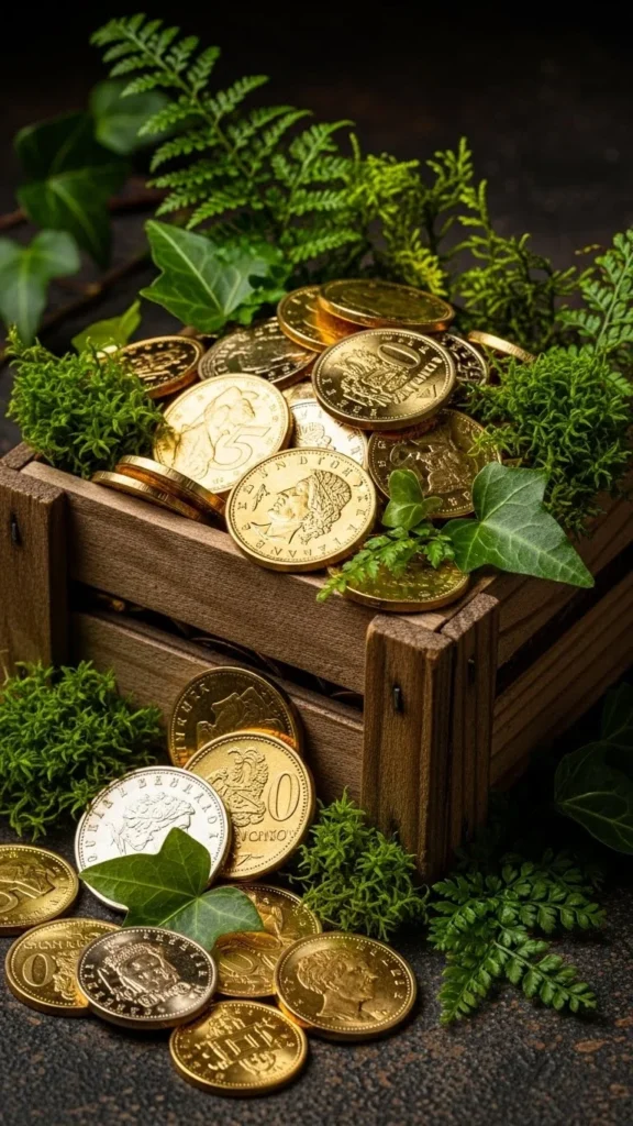 Wooden Crate Pot of Gold