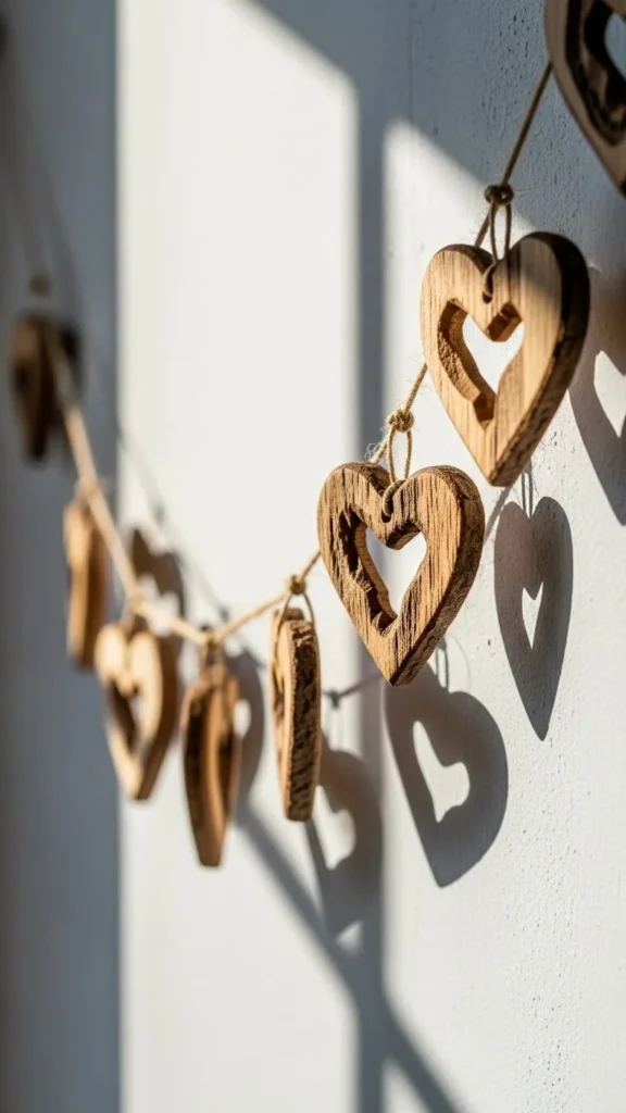 Wooden Heart Slice Banner
