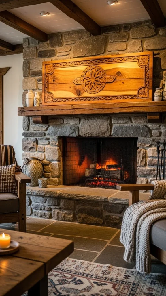 Wooden Hearth Blessing Sign