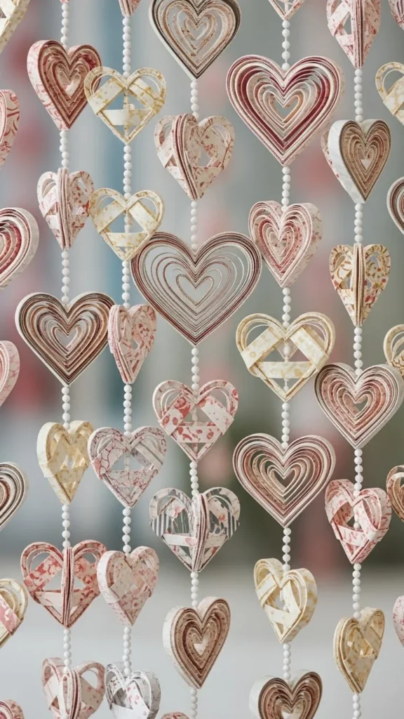 Woven Paper Heart Garland