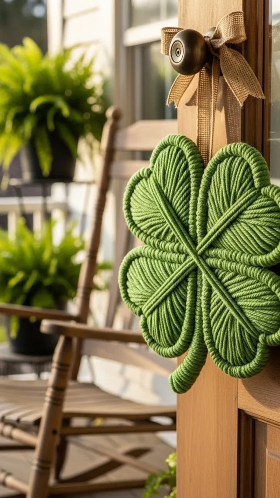 Yarn-Wrapped Clover Frame