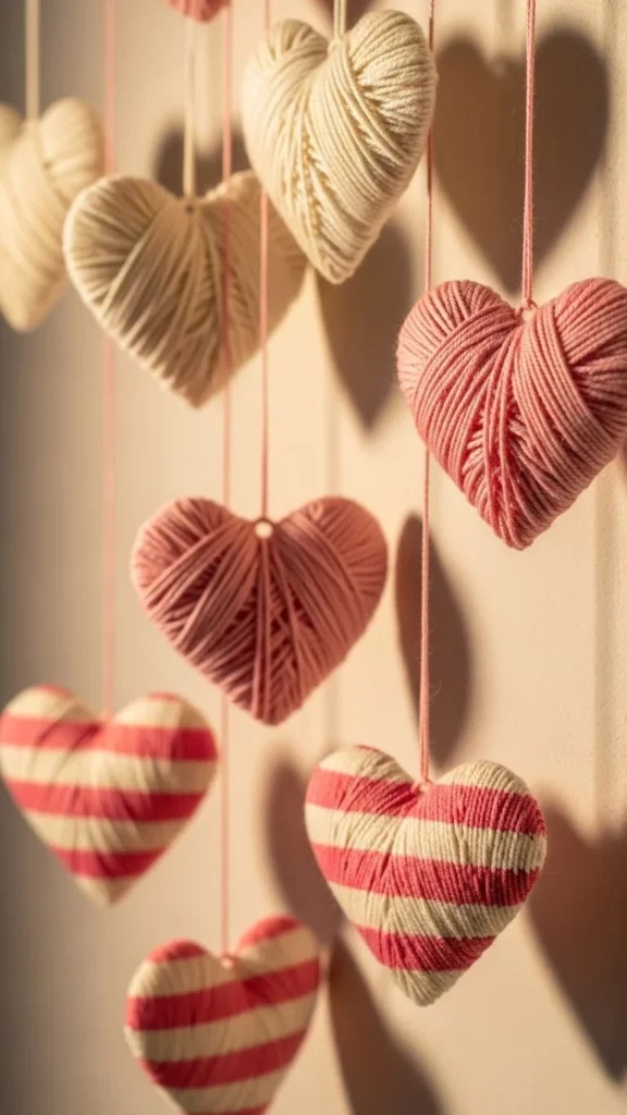 Yarn Wrapped Heart Banner