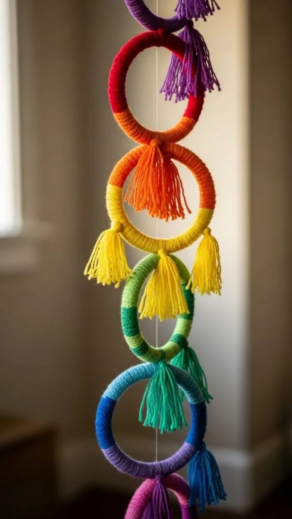 Yarn-Wrapped Hoop Garland