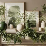 27 Classy Green Mantel Decor That Completes Seasonal Styling