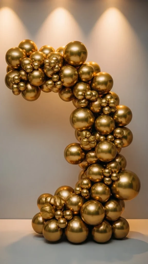 Asymmetrical Gold Cascade Arch