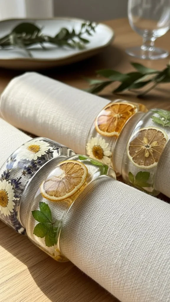 Botanical Resin Napkin Rings