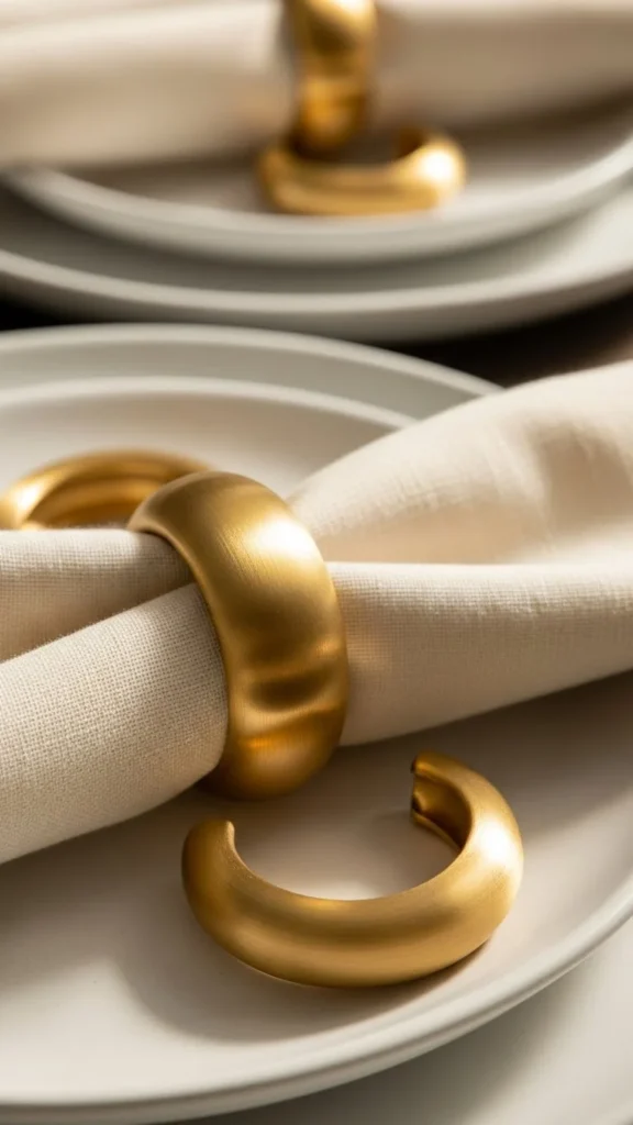Brushed Gold Hoop Napkin Rings