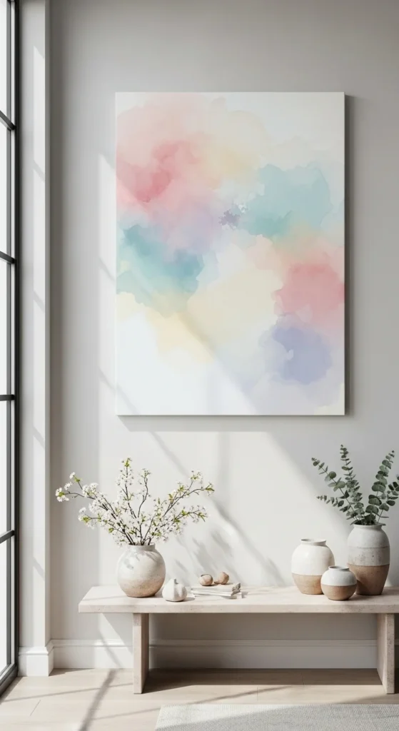 Canvas Art With Soft Color Washes