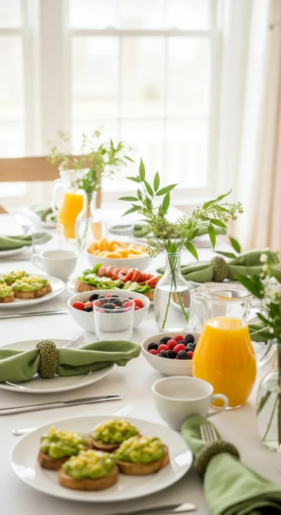 Casual Green Brunch Table