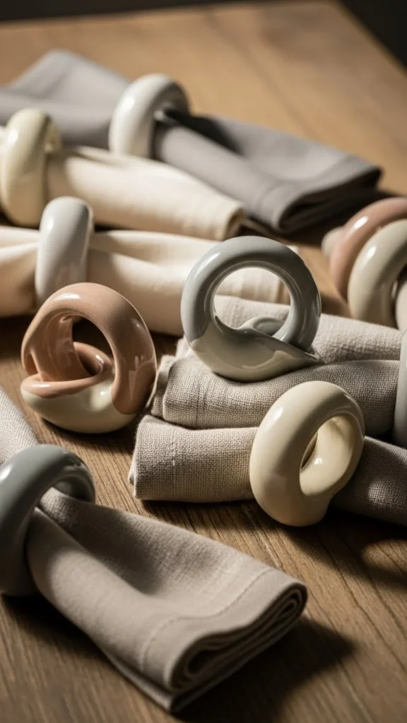 Ceramic Loop Napkin Rings
