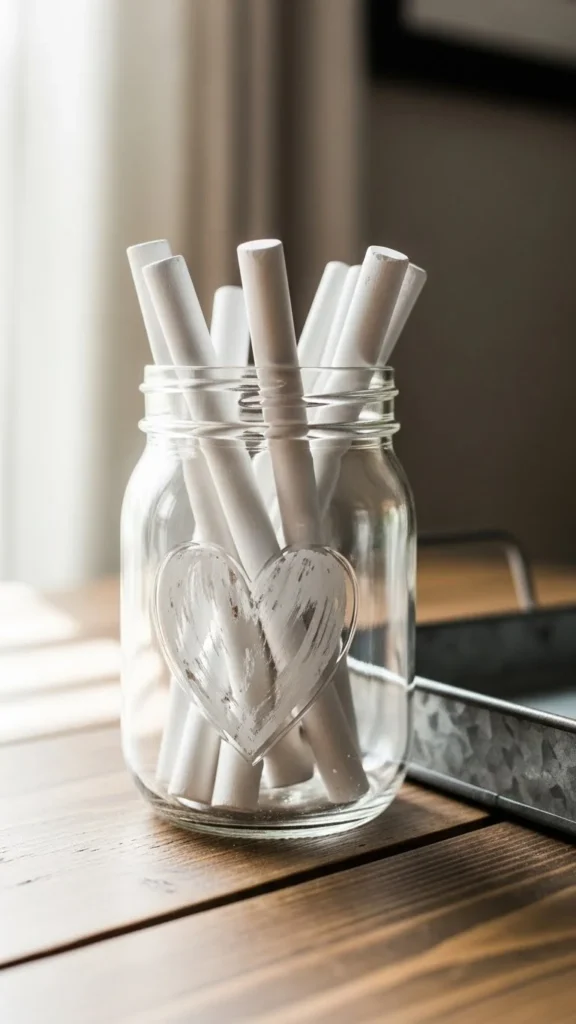 Chalk Heart Message Jar