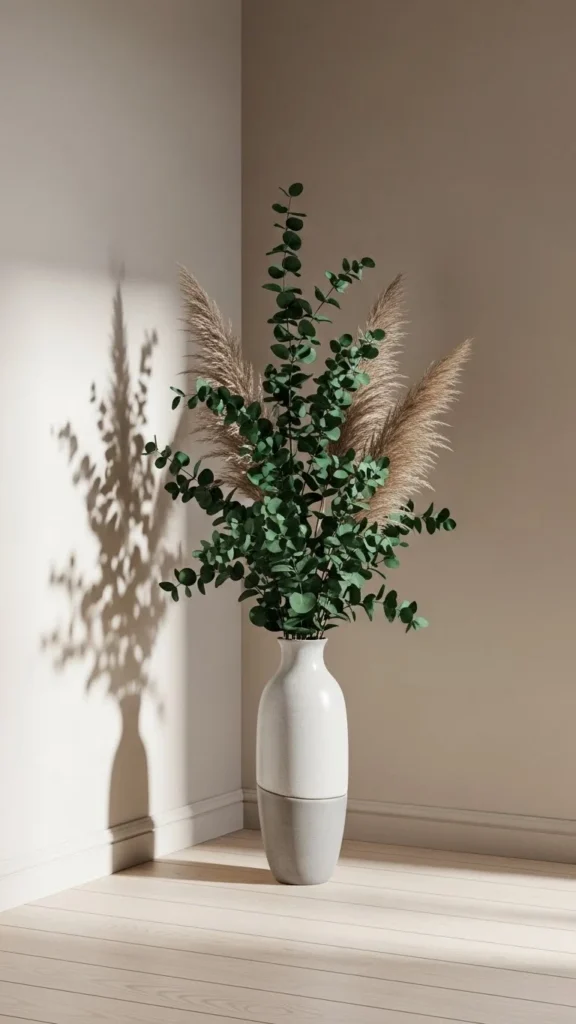 Corner Floor Vase Greens