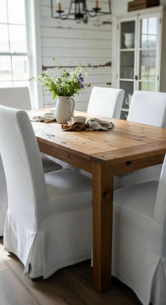 Cozy Slipcovered Dining Chairs
