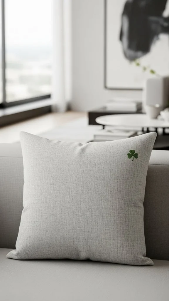 Embroidered Shamrock Corner Pillow