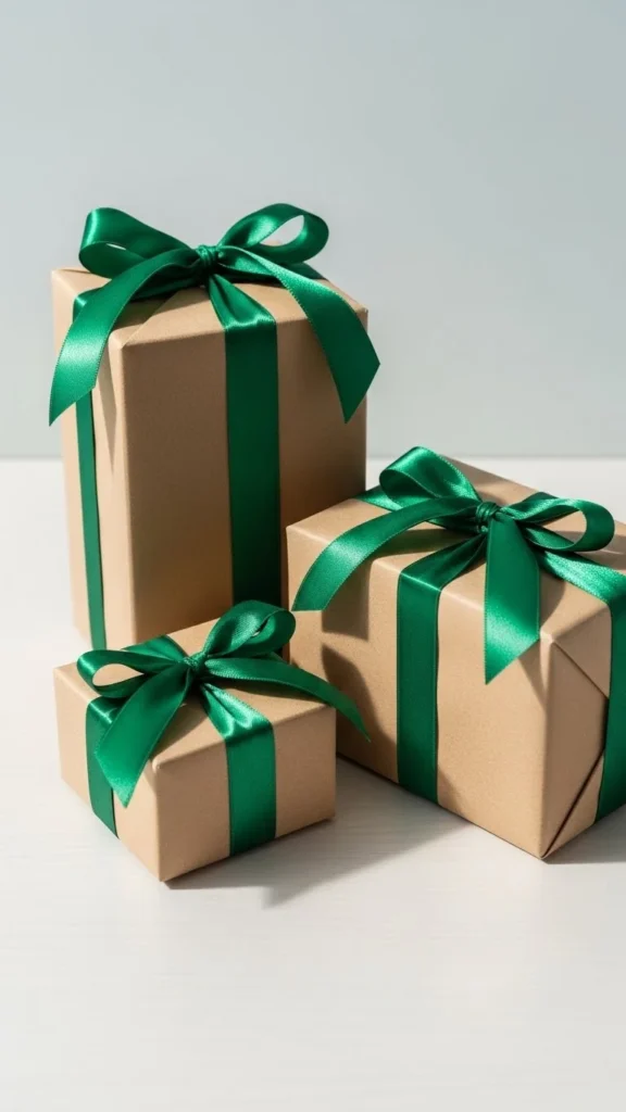 Emerald Ribbon Gift Wrap Trim