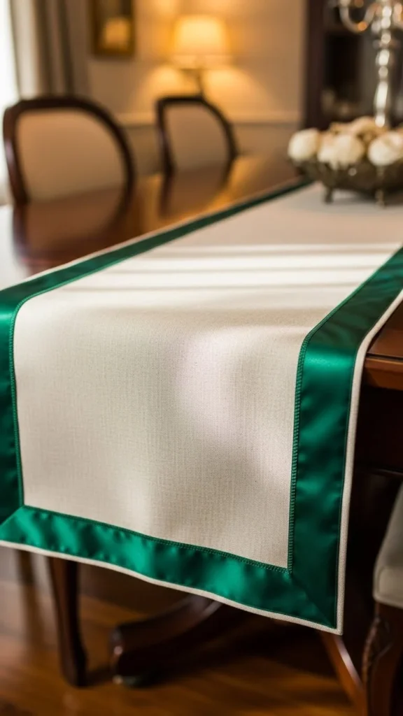 Emerald Ribbon Table Runner Detail