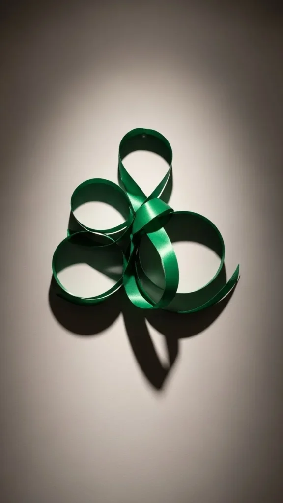 Emerald Ribbon Wall Hanging Loops