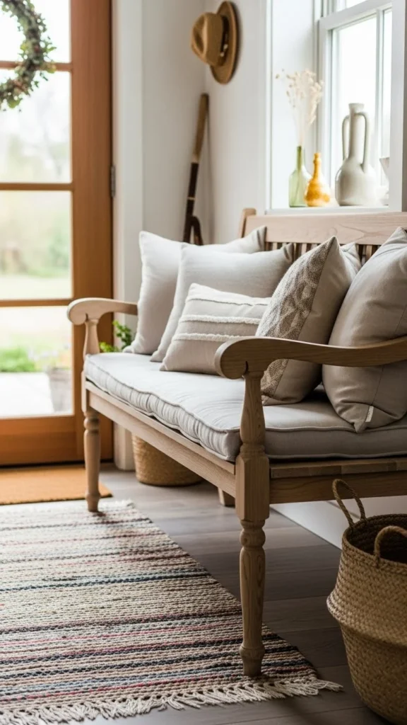 Entry Bench With Cushions