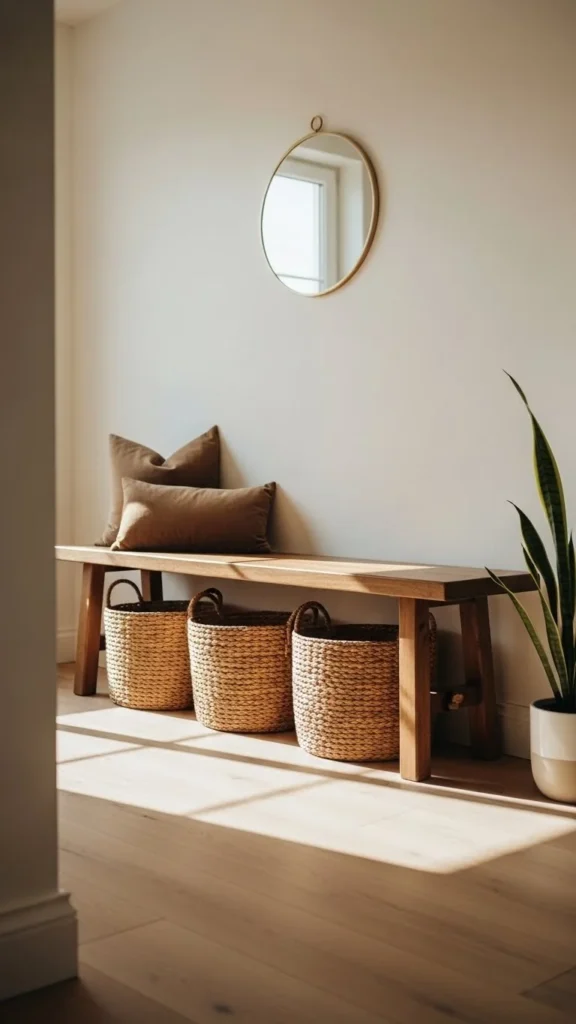 Entryway Baskets That Catch Daily Clutter