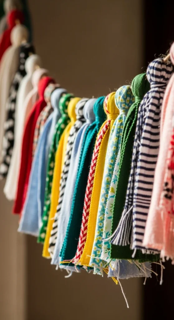 Fabric Scrap Tassel Garland