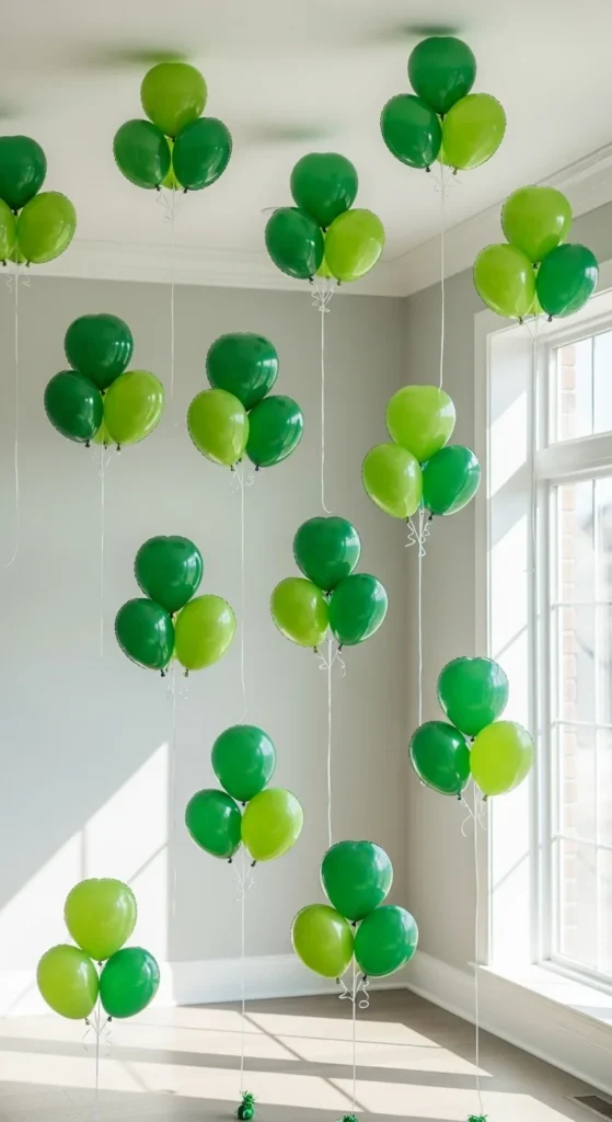 Floating Clover Balloon Clusters