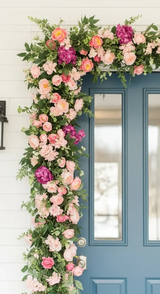 Floral Garland Along the Door Frame