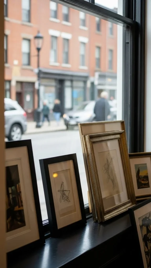 Framed Art Leaning Inside Windows