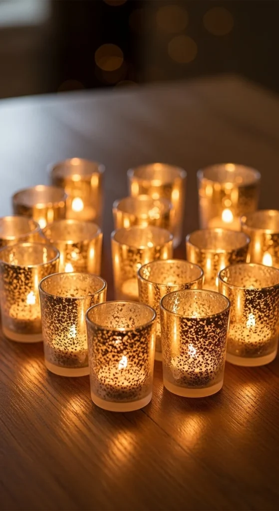 Frosted Glass Glitter Votives