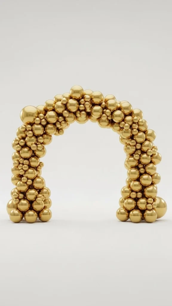 Gold Balloon Arch With Minimal Curve