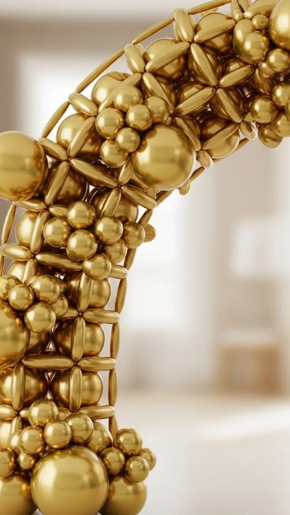 Gold Balloon Arch With Reusable Panels