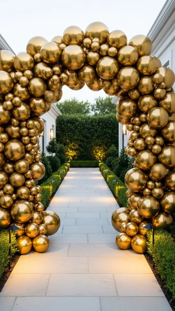 Gold Balloon Arch With Side Entry