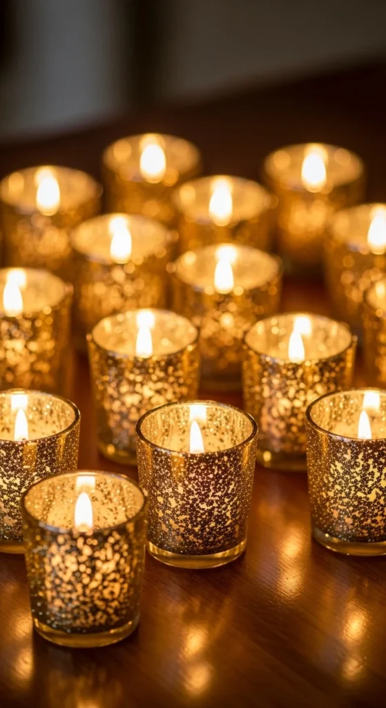 Gold Rimmed Glass Candle Cups