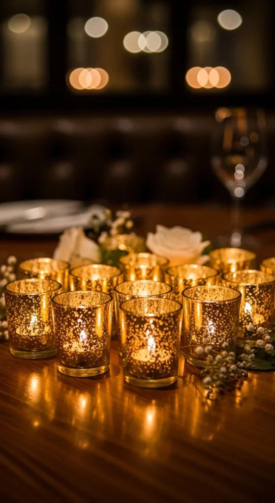 Gold Speckled Tea Light Holders
